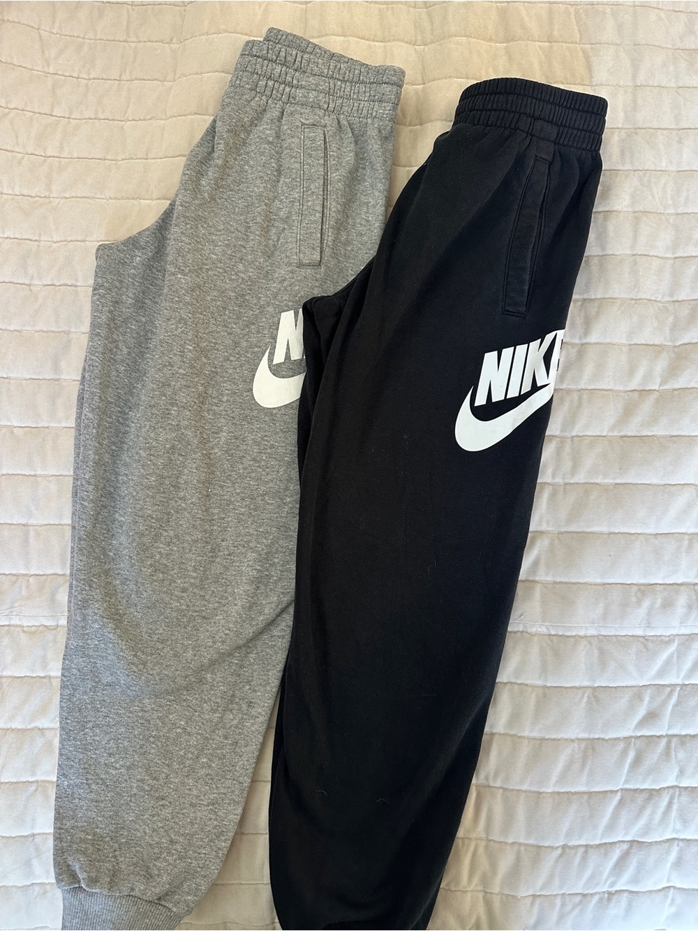 Nike Big Kid Club Fleece Jogger with Large Logo - Black & Gray